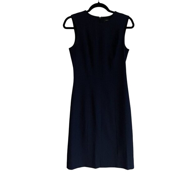 Banana Republic Factory 2 Navy Sleeveless Sculpted Knee-Length Sheath Dress NWT - Picture 2 of 12